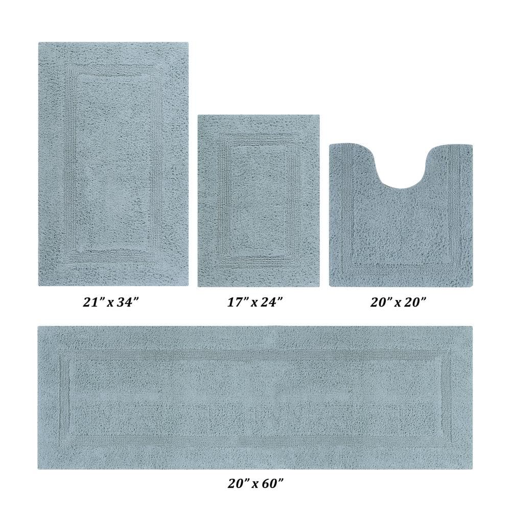 Better Trends Lux Reversible Bath Rug, 100% Cotton, 24 X 40 Rectangle,  Blue : Target