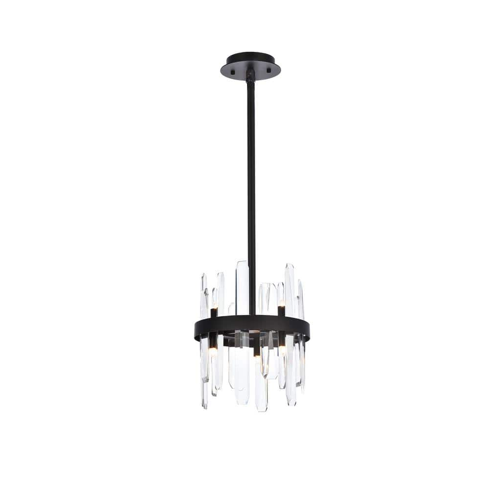 Timeless Home 10 In. 6-Light Black Pendant Light ELP4400D10BK - The ...