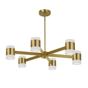 Wilson 12-Light Dimmable Integrated LED Aged Brass Statement Chandelier