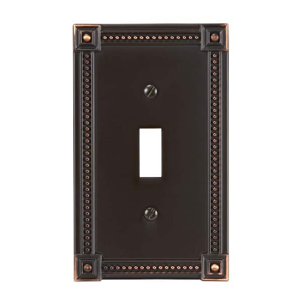 AMERELLE Bronze 1-Gang Toggle Wall Plate