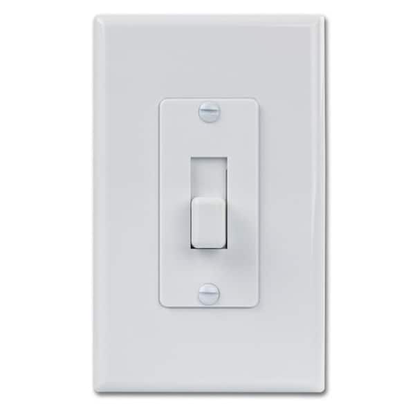1-Gang, White Smooth Finish Toggle, Midway/Maxi Sized, Cover-Up Plastic Wall Plate