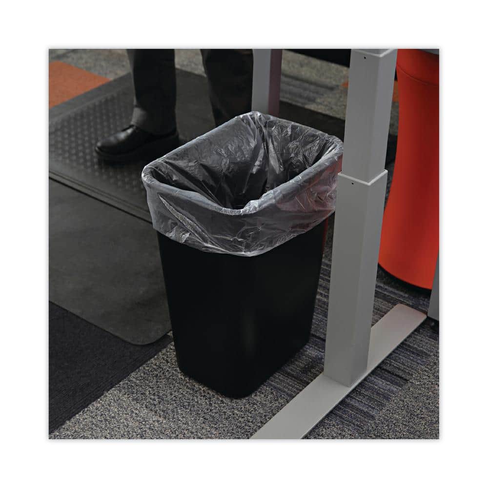 Black 10.25 Gallon Rectangular Plastic Office Wastebasket