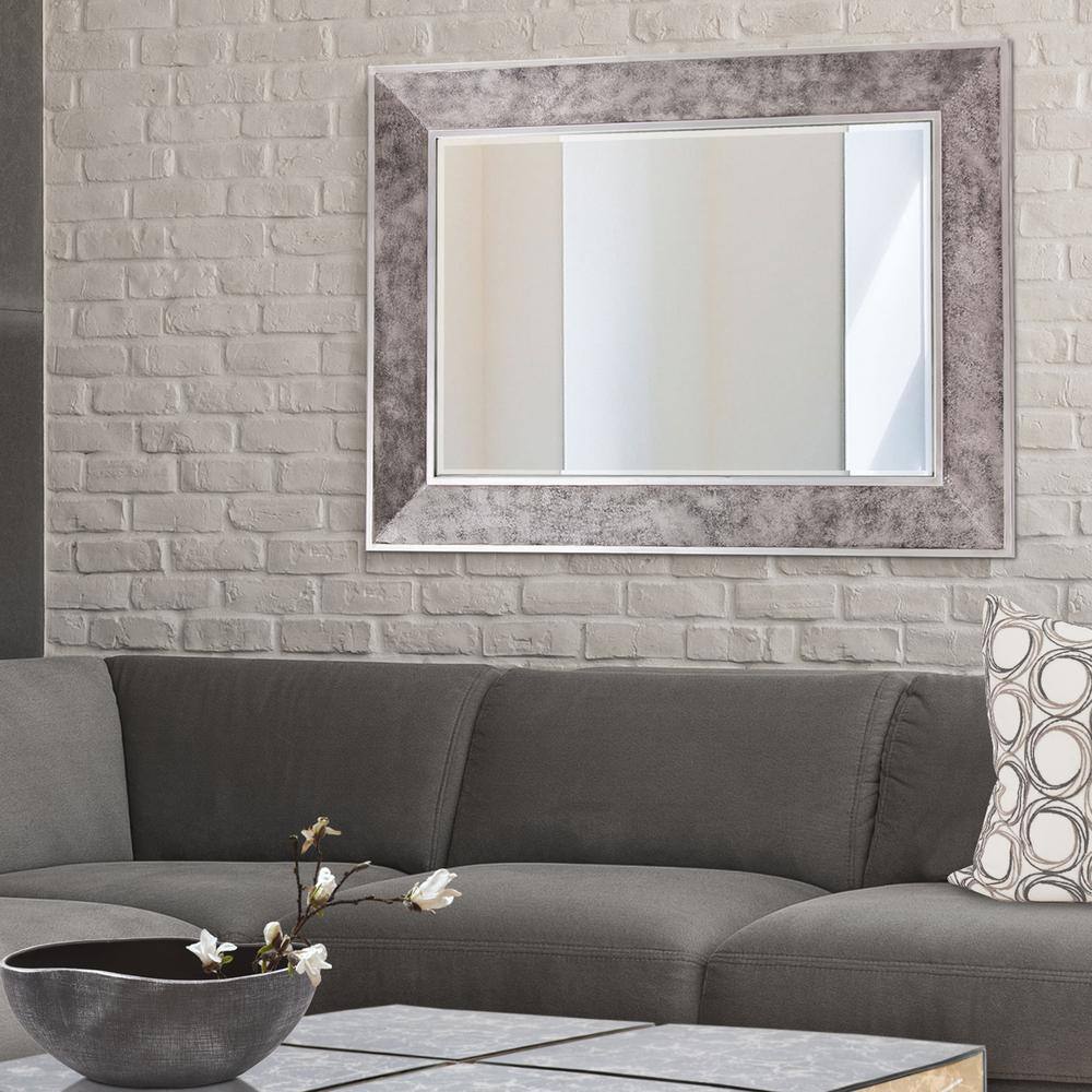 Corbin Industrial Rectangular Mirror in Textured Silver Finish
