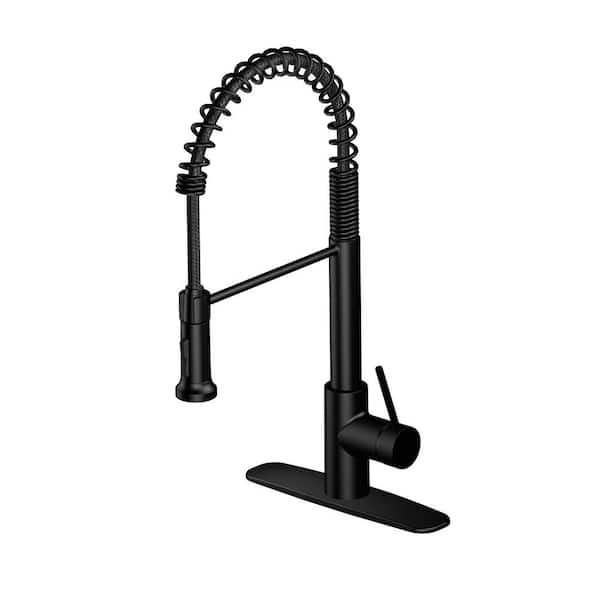 Lemist Single-Handle Coil Springneck Pull-Down Sprayer Kitchen Faucet in Stainless Steel Lemist Single-Handle Coil Springneck Pull-Down Sprayer Kitchen Faucet in Stainless Steel