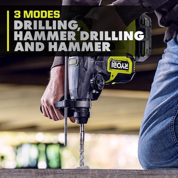 RYOBI - ONE+ HP 18V Brushless Cordless 1 in. SDS-Plus Rotary Hammer Drill (Tool Only)