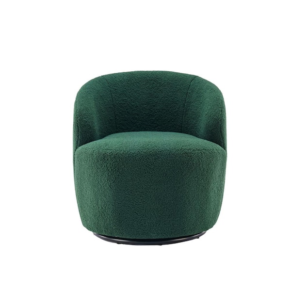 Green Teddy Fabric Swivel Arm Chair with Powder Coating Metal Ring ZQ ...