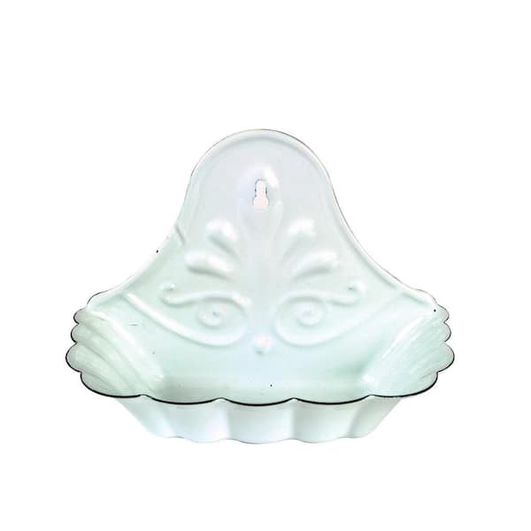 Storied Home White Steel Soap Dish, Hangs or Sits