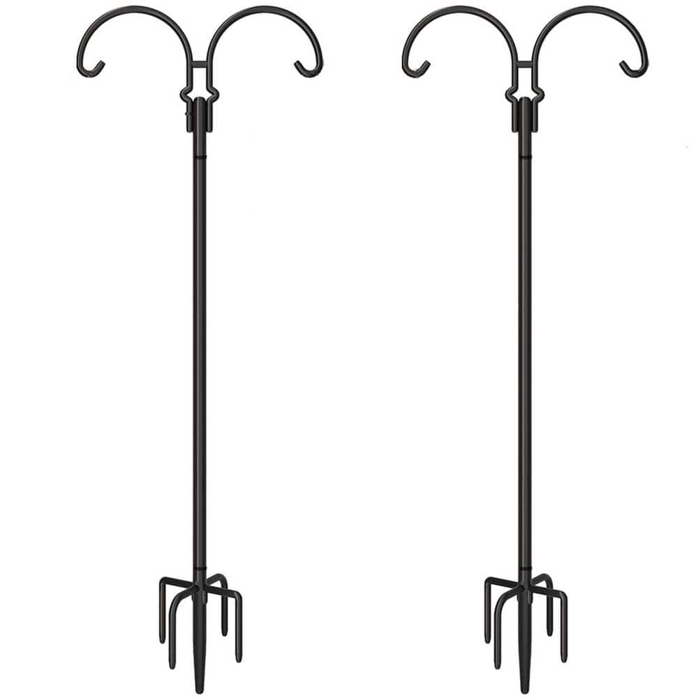PALEO 76 in. Black Outdoor Double Shepherds Hook with 5-Prong Base 2-Count price history on PriceWatchPro