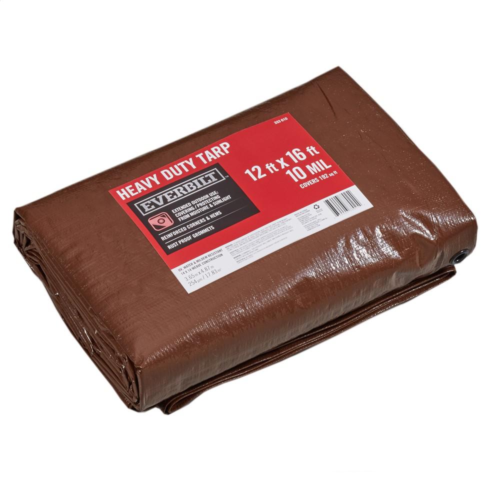2 Pack 12x16 Ft Waterproof Poly Tarp Heavy Duty Protect Cover 10-mil Tarpaulin