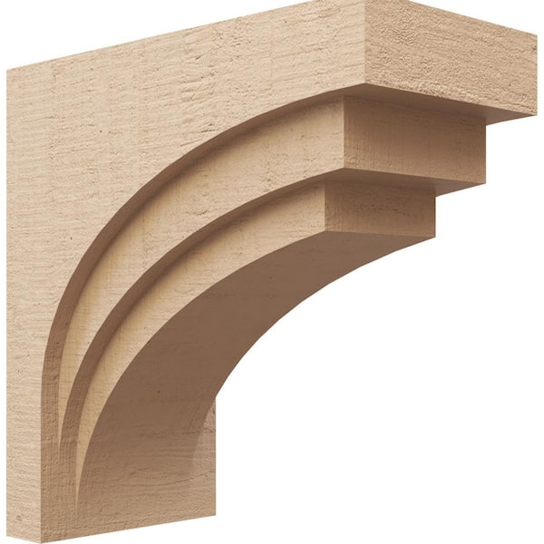 Ekena Millwork 11-in. x 22-in. x 22-in. Series 1 Classic Rockford Rough Cedar Woodgrain Timberthane Polyurethane Corbel, Primed Tan