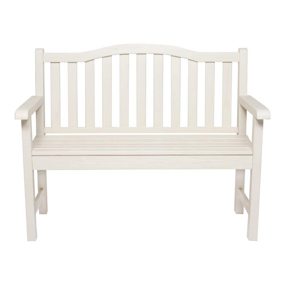 Shine Company Belfort II 45 In Eggshell White Wood Outdoor Bench   Shine Company Outdoor Benches 4212ew 64 1000 