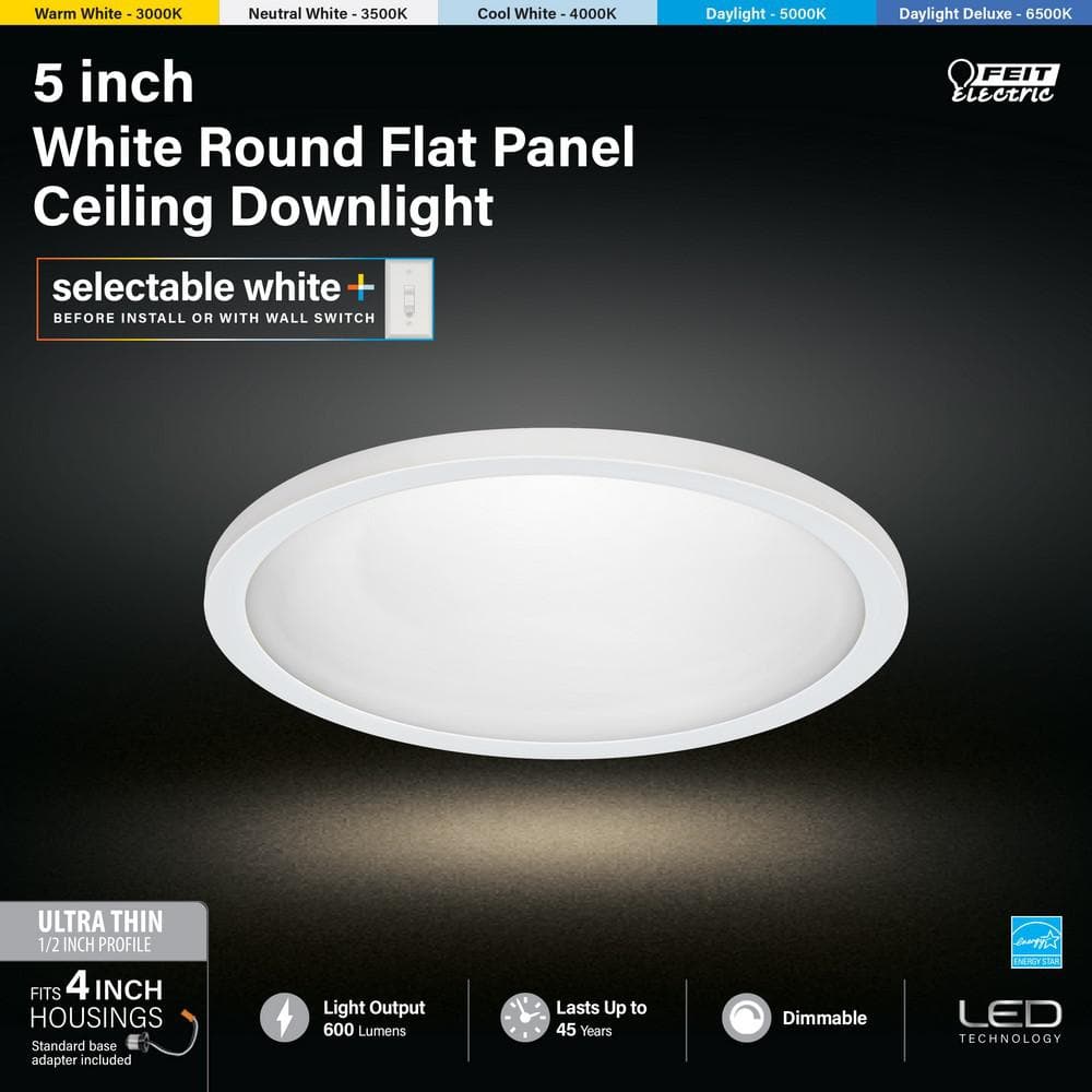5-Inch White Aluminum LED Recessed Ceiling Downlight