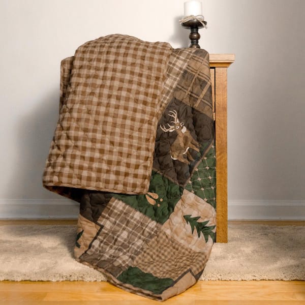 Green Forest Green Microfiber Throw Blanket