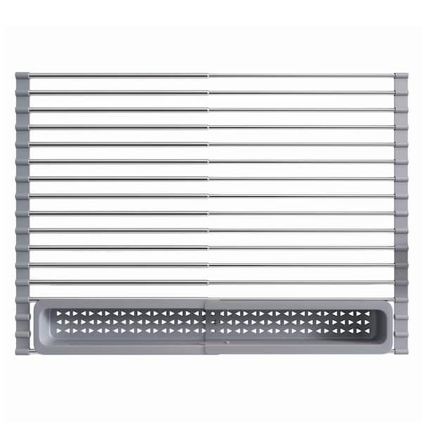 JASIWAY Expandable 304 Stainless Steel Dish Rack in Sliver