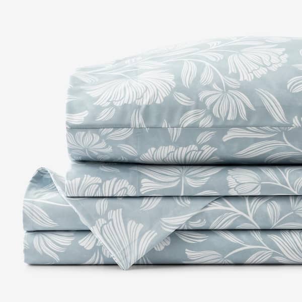 The Company Store Legends Hotel Maytime Wrinkle-Free Blue Shadow Sateen Full Sheet Set