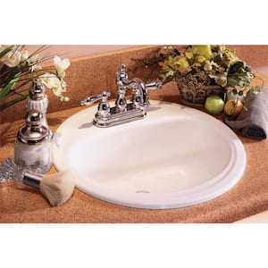 Laurel Round Drop-In Bathroom Sink in White
