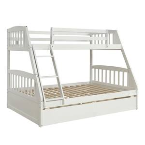 wetiny White Convertible Loft Bed with L-Shape Desk Twin Bunk Bed with ...