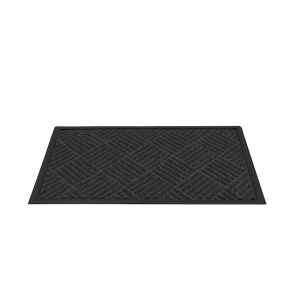 18 in. x 30 in. Front Door Mat Non-Slip Backing Indoor Door Mat Low Profile Doormat in Grey