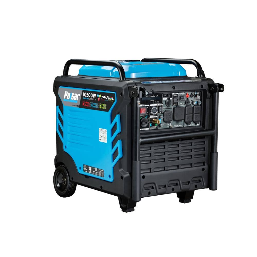 Pulsar Tri-Fuel Inverter Generator Rated 8500-Watt Peak 10500-Watt ...