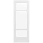 32 in. x 80 in. MODA Primed PMC1031 Solid Core Wood Interior Door Slab w/Clear Glass