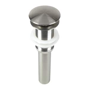 Pop-Up Drain Assembly with Cap No Overflow for Vessel Sinks in Brushed Nickel