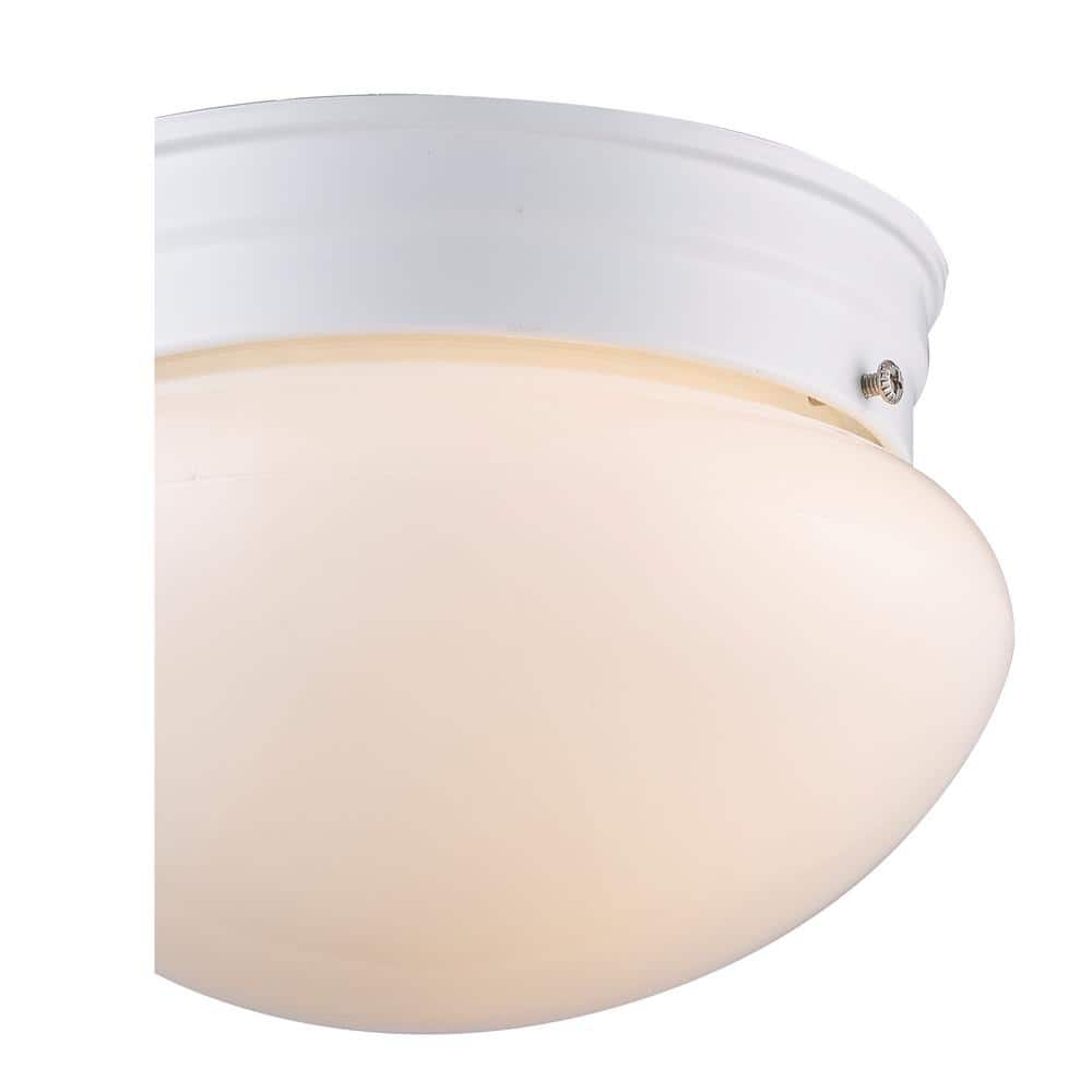 Dash 8" White Opal Glass Flush Mount Ceiling Fixture