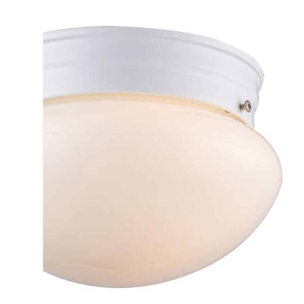 Bel Air Lighting Dash 8 in. 1-Light White Flush Mount