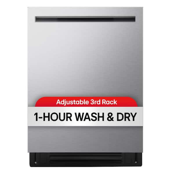 24 in. Top Control Smart Wi-Fi Enabled Dishwasher, QuadWash Pro, Dynamic Heat Dry, 3rd Rack, PrintProof Stainless Steel