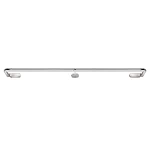 Innovative Dylan 36 in. - 66 in. Adjustable 1 in. Single Wrap Around Curtain Rod in Brushed Nickel Dylan Finials