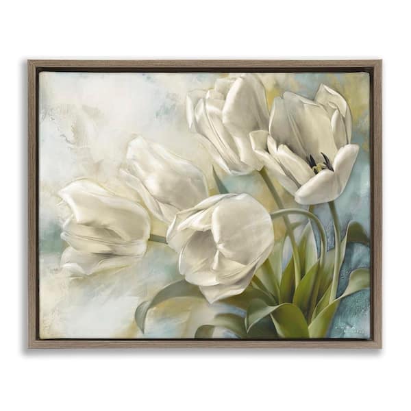 Stupell Industries Curling Tulip Blooms by Igor Levashov Brown Floater Frame Nature Graphic Art Print 17 in. x 21 in.
