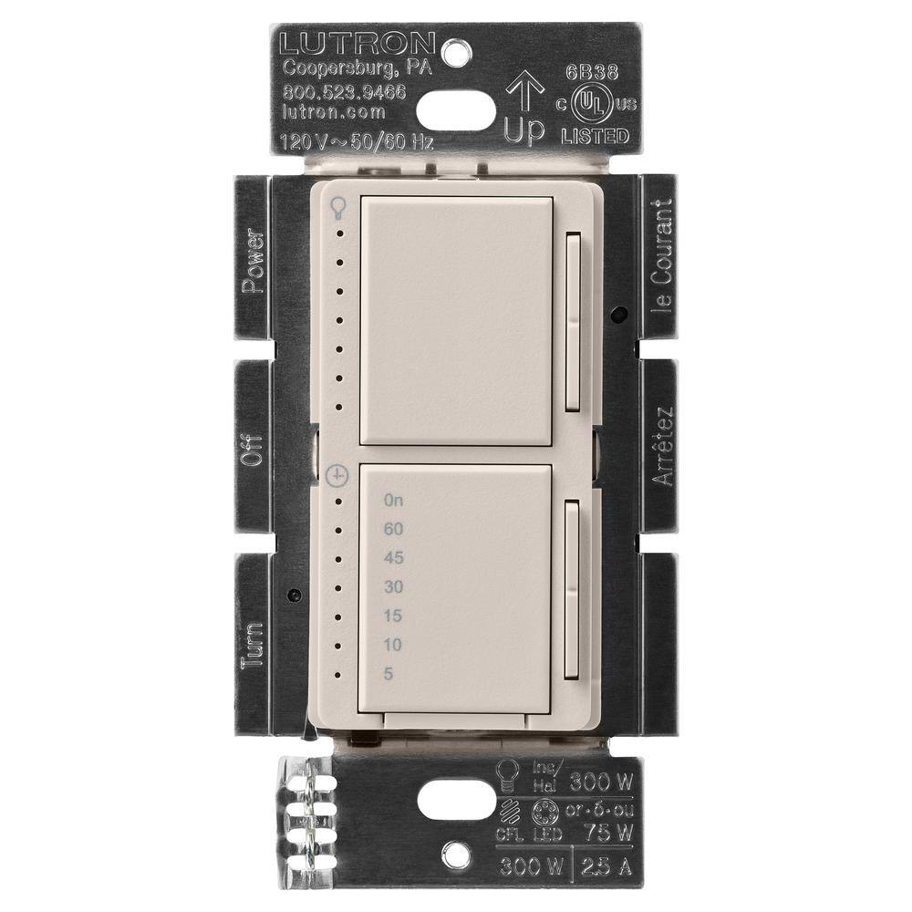 Maestro LED+ Dual Dimmer and Timer Switch, 75-Watt LED Bulbs/2.5A Fans, Single-Pole, Taupe (MACL-L3T251-TP) price history on PriceWatchPro