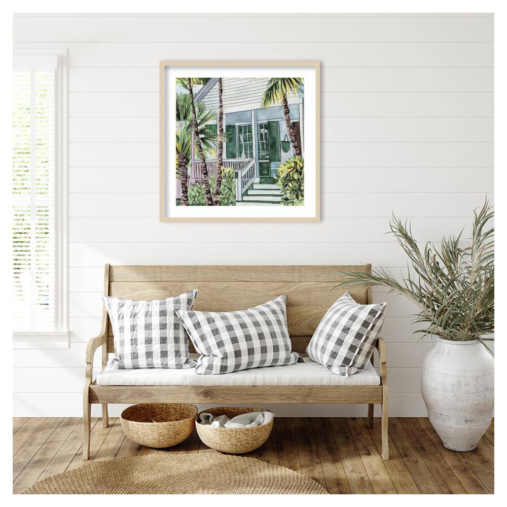 Melissa Wang Palm House I 33" x 33" Natural Wood Framed Wall Art Print