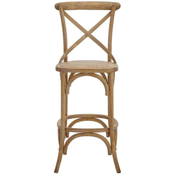 Linon Home Decor Hyde Cafe 30 in. Ash Grey Bar Stool with Cane Seat