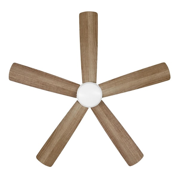 Hampton Bay - Nevali 52 in. White Color Changing LED Indoor Matte White Ceiling Fan with Light and Remote Included Powered by Hubspace