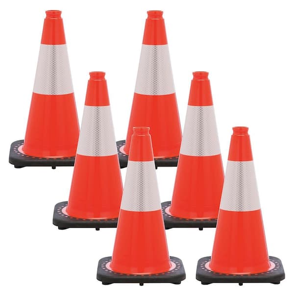 18 in. Traffic Orange Reflective Traffic Cones