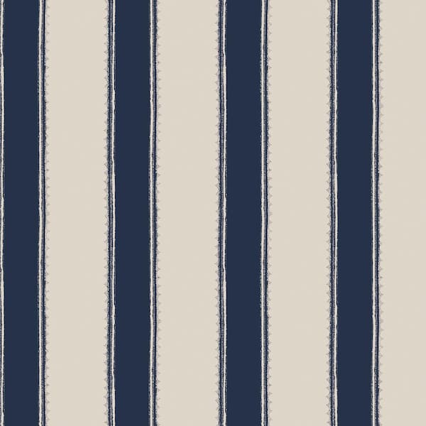 Laura Ashley Denwick Stripe Midnight Seapsray Wallpaper