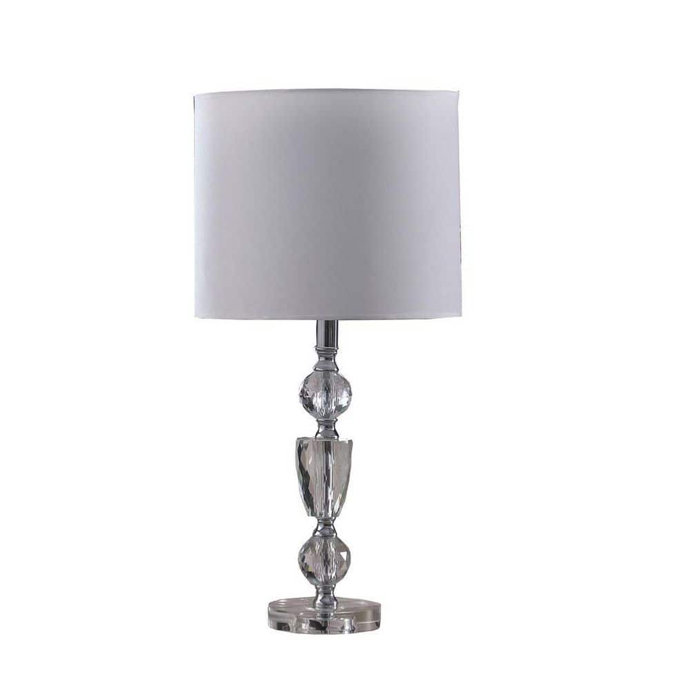 23.5 in. Silver Bedside Table Lamp for Living Room, Bedroom with White Linen Shade No Bulbs Included price history on PriceWatchPro