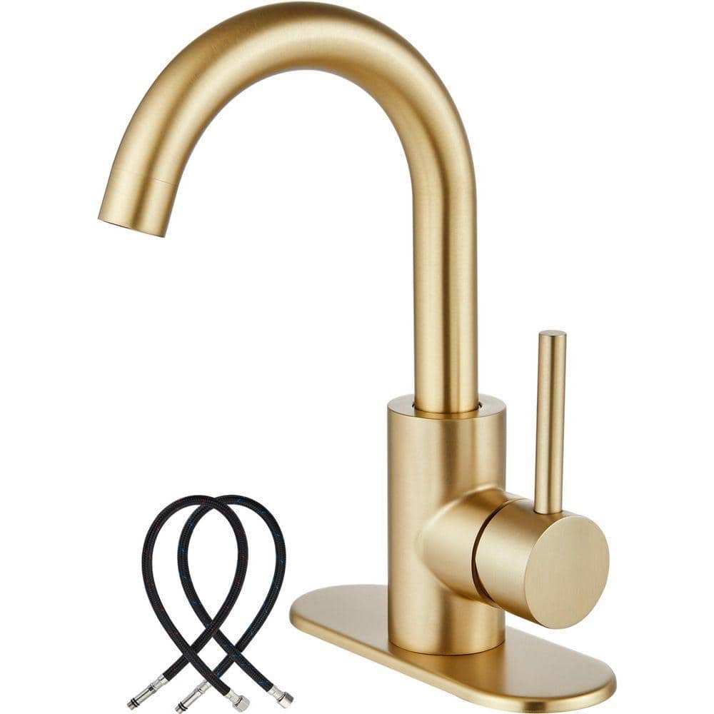 Single Handle Bar Faucet Deckplate Included in Brushed Gold price history on PriceWatchPro