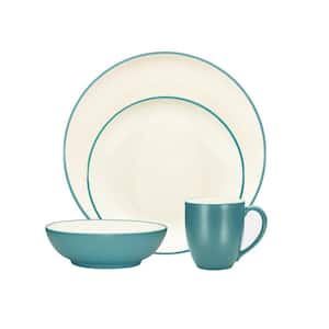 Colorwave Turquoise  4-Piece (Turquoise) Stoneware Coupe Place Setting, Service for 1