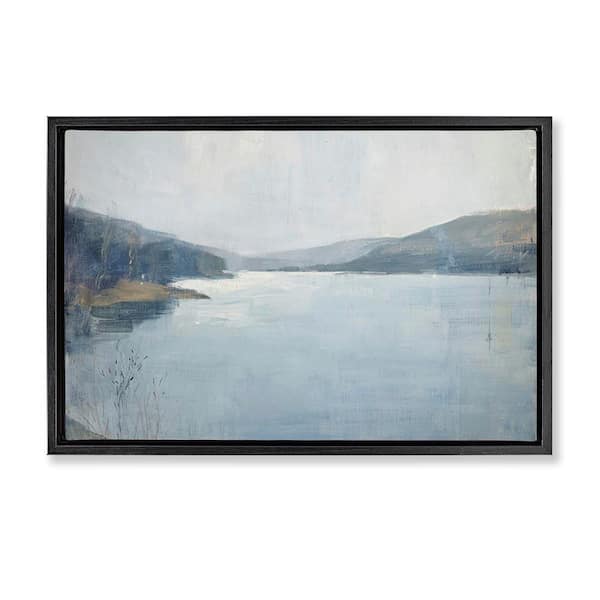 Stupell Industries Faded Distant Mountains by LSR Design Studio Black Floater Frame Nature Graphic Art Print 17 in. x 25 in.