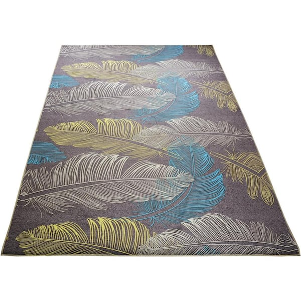 Taupe Feathers 5 ft. x 7 ft. Area Rug