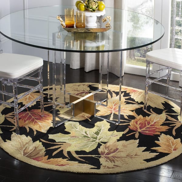 Chelsea Black 8 ft. x 10 ft. Antique Floral Oval Area Rug