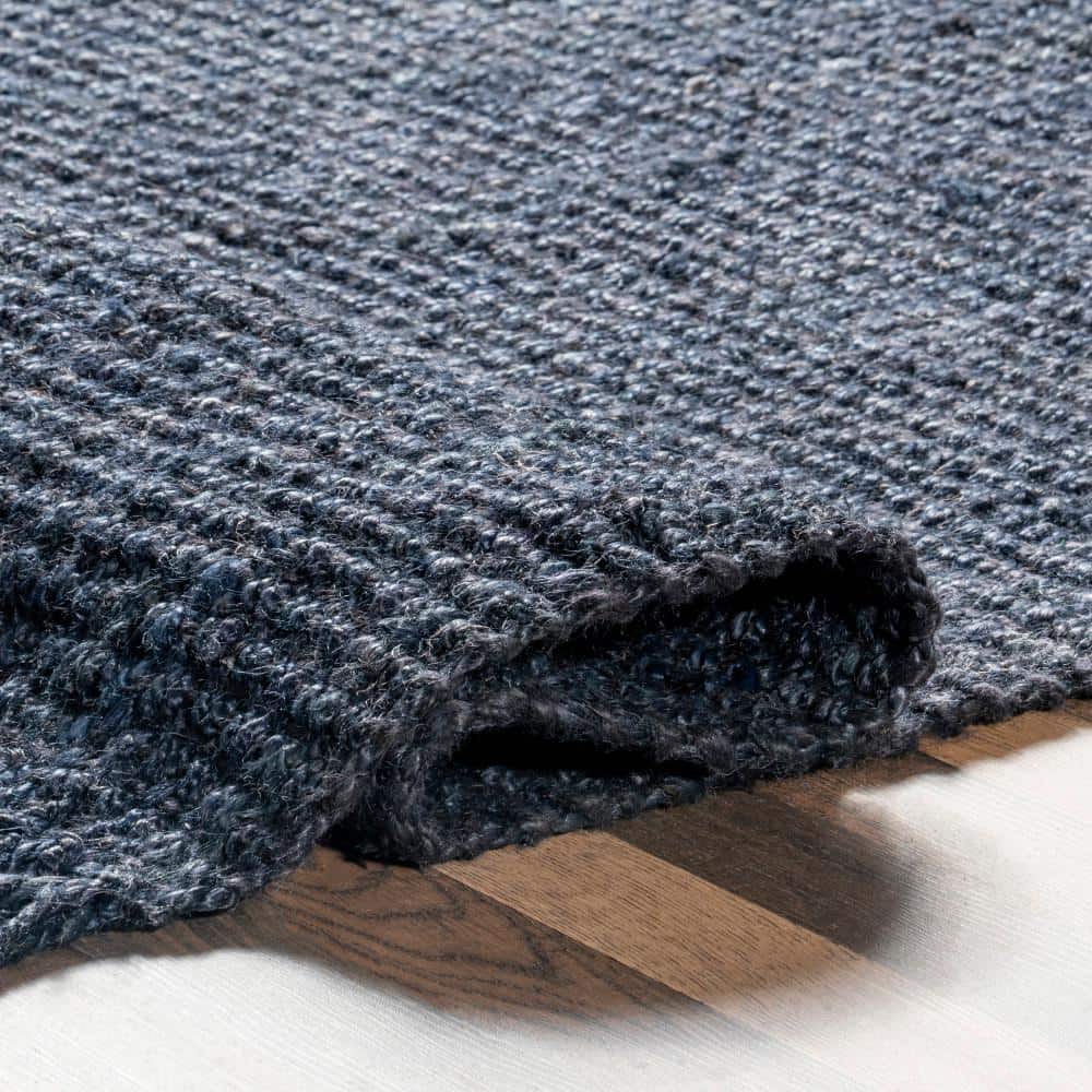 nuLOOM Daniela Chunky Jute Navy 2' 6" x 8' Farmhouse Runner Rug