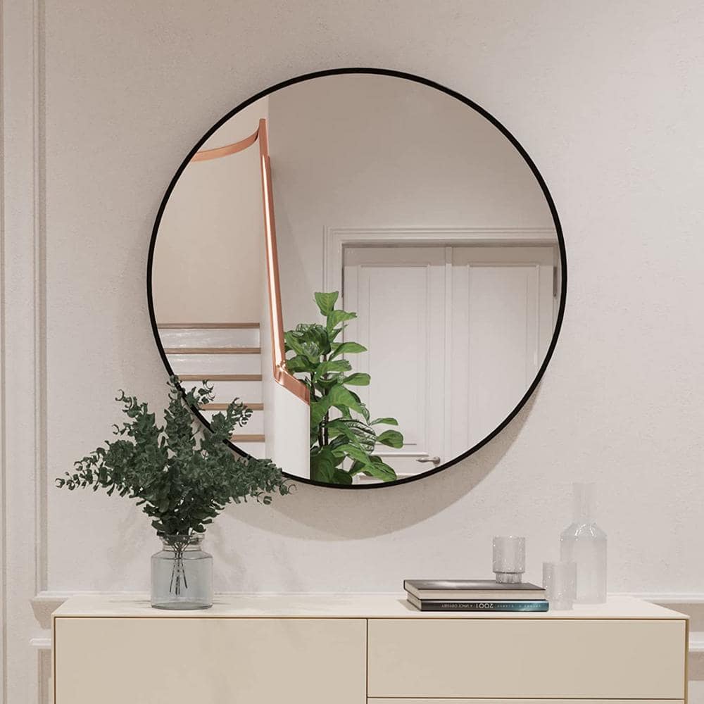 36 in. W x 36 in. H Round Framed for Wall Decorative Bathroom Vanity Mirror