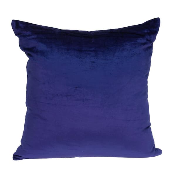 PARKLAND COLLECTION Topaz Royal Blue Solid Throw Pillow 22 in. x 22 in.