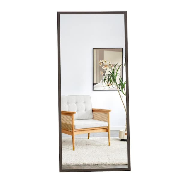 Tenleaf 71 in. W x 31.5 in. H Rectangle Solid Wood Framed Gray Mirror for Bedroom