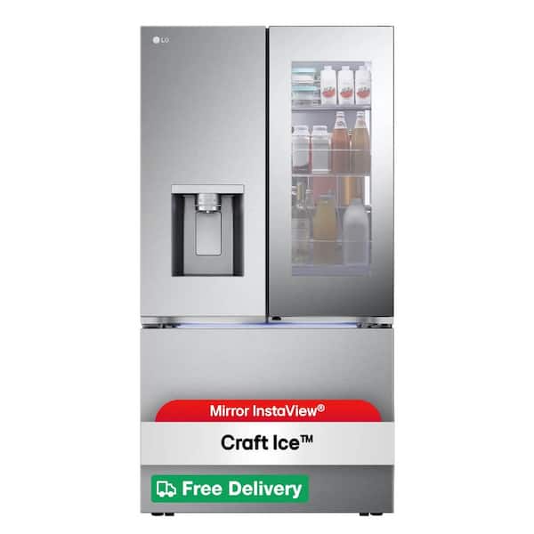 26 cu. ft. Counter-Depth MAX French Door Refrigerator w/ Mirrored Instaview & 4 types of ice, PrintProof Stainless Steel