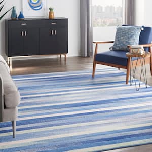 Whimsicle Blue Multicolor 8 ft. x 10 ft. Geometric Contemporary Area Rug