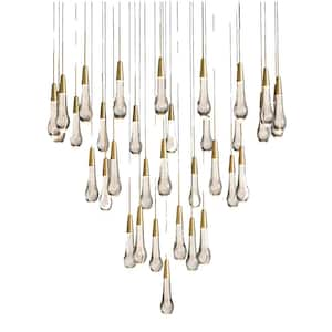 Modern Chandelier 36 in. 34-Lights LED Gold Chandelier for Staircase, Foyer, Living Room, Bulb Included