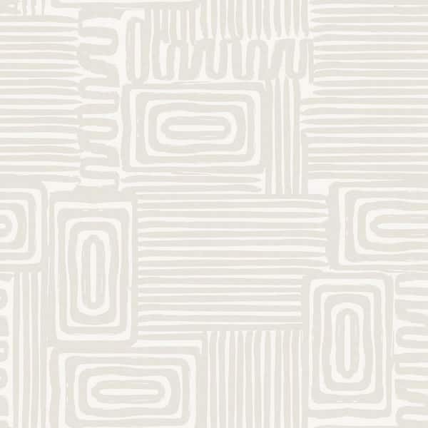 RoomMates Grey Emily Rayna Taupe Pathways Peel and Stick Wallpaper Roll